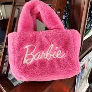 Barbie Plush Hot Pink Fuzzy Tote Bag for Kids